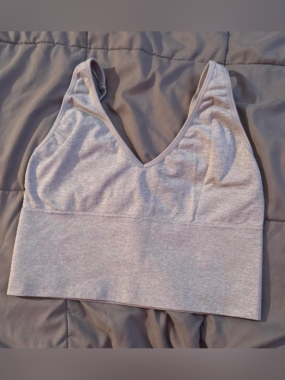 Everyday V-Neck Wireless Bralette - Light Gray